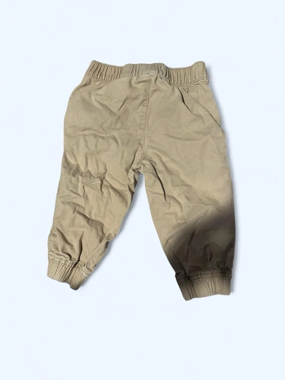 GAP Kids Khaki Elastic Waist Joggers with White Drawstring